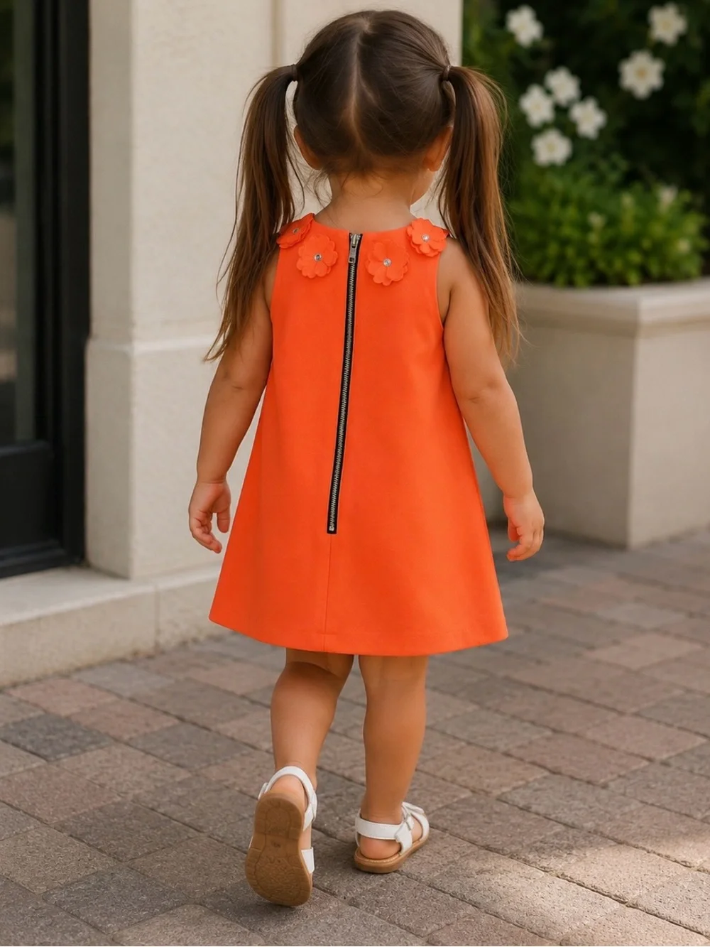 Milly Minis Girls 3D Floral Rhinestone Dress